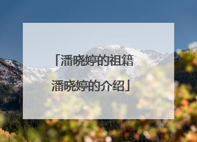 潘晓婷的祖籍 潘晓婷的介绍