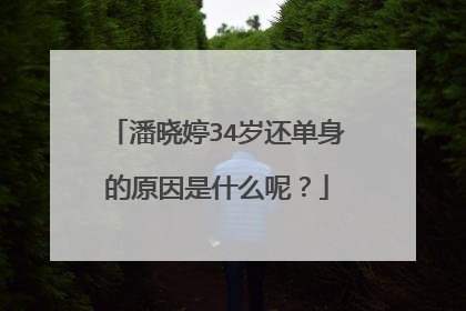 潘晓婷34岁还单身的原因是什么呢？