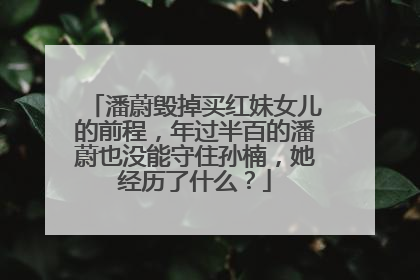 潘蔚毁掉买红妹女儿的前程，年过半百的潘蔚也没能守住孙楠，她经历了什么？