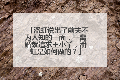潘虹说出了前夫不为人知的一面，一离婚就追求王小丫，潘虹是如何做的？