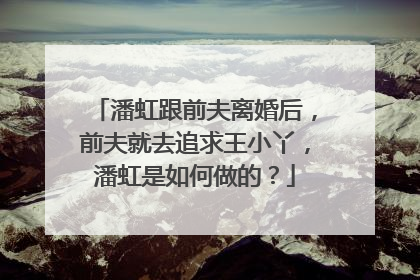 潘虹跟前夫离婚后，前夫就去追求王小丫，潘虹是如何做的？