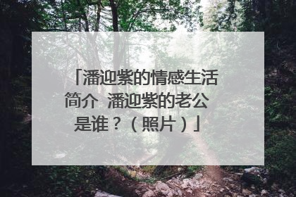 潘迎紫的情感生活简介 潘迎紫的老公是谁?(照片)