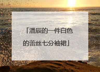 潘辰的一件白色的蕾丝七分袖裙