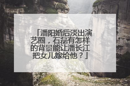 潘阳婚后淡出演艺圈,石磊有怎样的背景能让潘长江把女儿嫁给他?