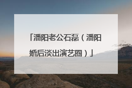 潘阳老公石磊(潘阳婚后淡出演艺圈)