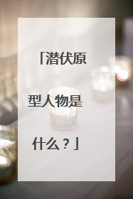 潜伏原型人物是什么?