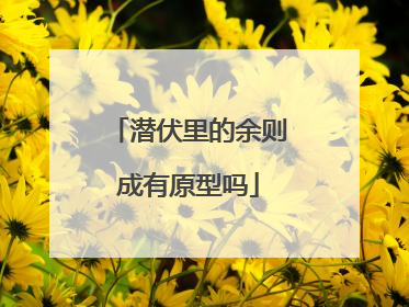 潜伏里的余则成有原型吗