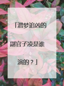 潜梦追凶的副官子凌是谁演的？