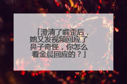 澄清了嘴歪后,她又发视频回应了鼻子奇怪,你怎么看金晨回应的?