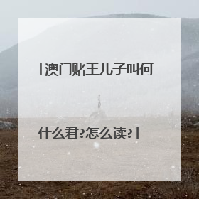 澳门赌王儿子叫何什么君?怎么读?