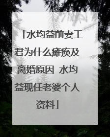 水均益前妻王君为什么瘫痪及离婚原因 水均益现任老婆个人资料