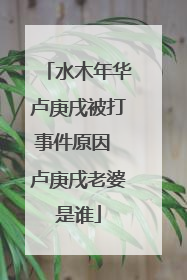 水木年华卢庚戌被打事件原因 卢庚戌老婆是谁