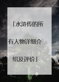 水浒传的所有人物详细介绍及评价