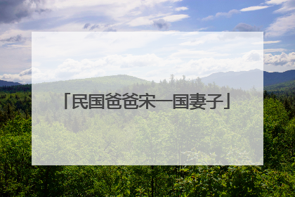 民国爸爸宋一国妻子