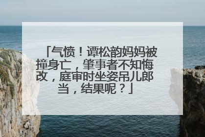 气愤!谭松韵妈妈被撞身亡,肇事者不知悔改,庭审时坐姿吊儿郎当,结果呢?