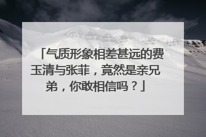 气质形象相差甚远的费玉清与张菲,竟然是亲兄弟,你敢相信吗?