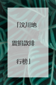 汶川地震捐款排行榜