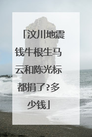 汶川地震钱牛根生马云和陈光标都捐了?多少钱