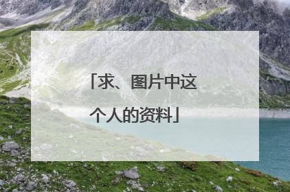 求、图片中这个人的资料