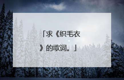 求《织毛衣》的歌词。