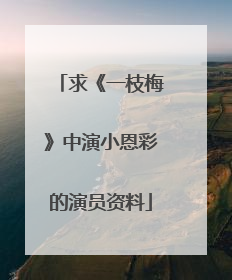 求《一枝梅》中演小恩彩的演员资料