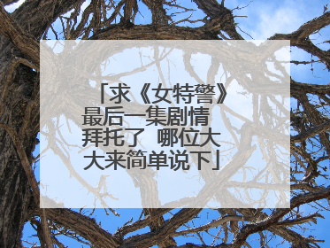 求《女特警》最后一集剧情 拜托了 哪位大大来简单说下