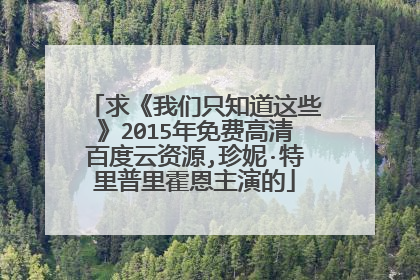 求《我们只知道这些》2015年免费高清百度云资源,珍妮·特里普里霍恩主演的
