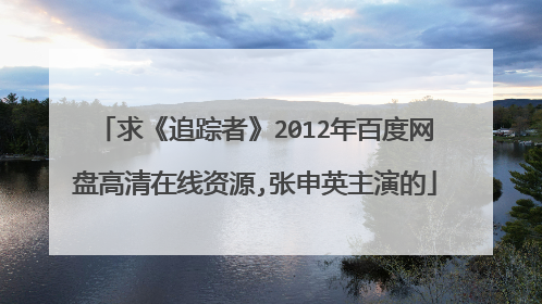 求《追踪者》2012年百度网盘高清在线资源,张申英主演的