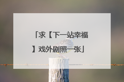 求【下一站幸福】戏外剧照一张