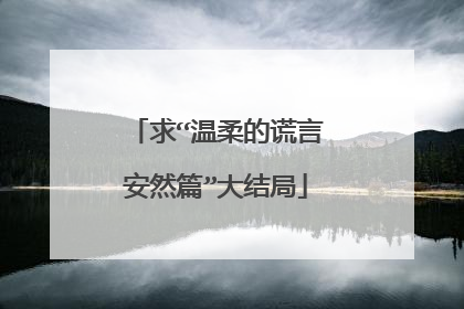 求“温柔的谎言安然篇”大结局