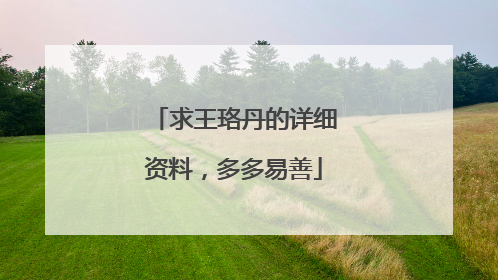 求王珞丹的详细资料,多多易善