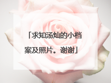 求知汤灿的小档案及照片。谢谢