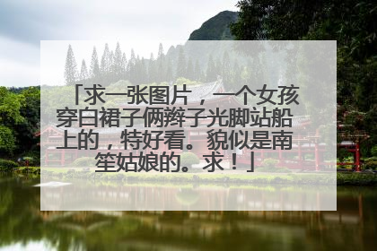 求一张图片，一个女孩穿白裙子俩辫子光脚站船上的，特好看。貌似是南笙姑娘的。求！