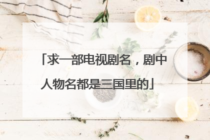 求一部电视剧名，剧中人物名都是三国里的