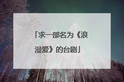 求一部名为《浪漫爱》的台剧