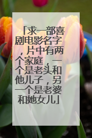 求一部喜剧电影名字,片中有两个家庭,一个是老头和他儿子,另一个是老婆和她女儿