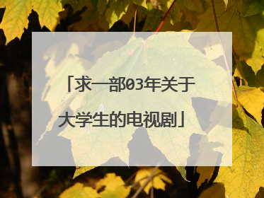 求一部03年关于大学生的电视剧