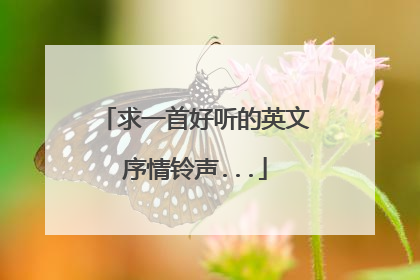 求一首好听的英文序情铃声...