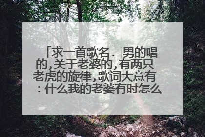 求一首歌名. 男的唱的,关于老婆的,有两只老虎的旋律,歌词大意有：什么我的老婆有时怎么样 有时怎么样.