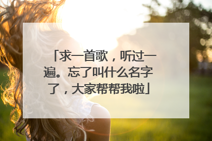 求一首歌，听过一遍。忘了叫什么名字了，大家帮帮我啦