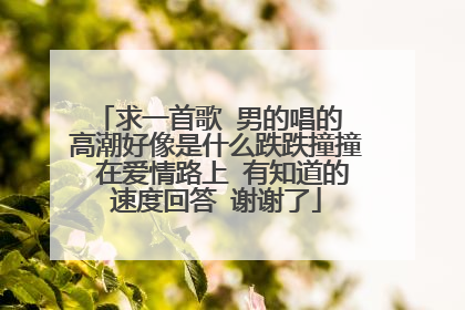 求一首歌 男的唱的 高潮好像是什么跌跌撞撞 在爱情路上 有知道的速度回答 谢谢了