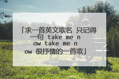 求一首英文歌名 只记得一句 take me now take me now 很抒情的一首歌