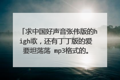 求中国好声音张伟版的high歌，还有丁丁版的爱要坦荡荡 mp3格式的。463003833@qq.com，谢谢