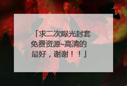 求二次曝光封套免费资源~高清的最好，谢谢！！