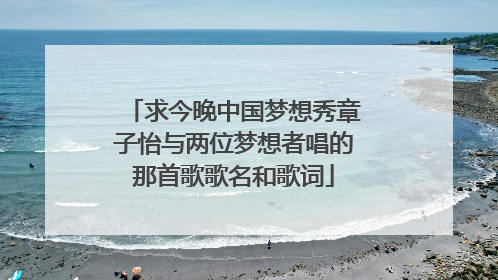 求今晚中国梦想秀章子怡与两位梦想者唱的那首歌歌名和歌词