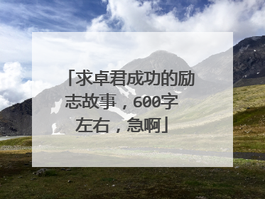 求卓君成功的励志故事，600字左右，急啊