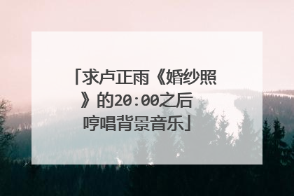 求卢正雨《婚纱照》的20:00之后哼唱背景音乐