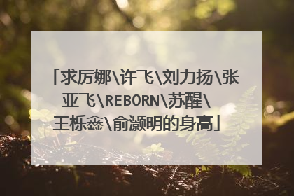求厉娜\许飞\刘力扬\张亚飞\REBORN\苏醒\王栎鑫\俞灏明的身高