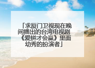 求厦门卫视现在晚间播出的台湾电视剧《爱拼才会赢》里面幼秀的扮演者