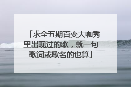 求全五期百变大咖秀里出现过的歌,就一句歌词或歌名的也算